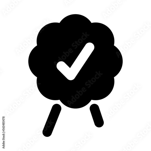 Credible Isolated Silhouette Solid Line Icon with credible, , badge, check, quality Infographic Simple Vector Illustration