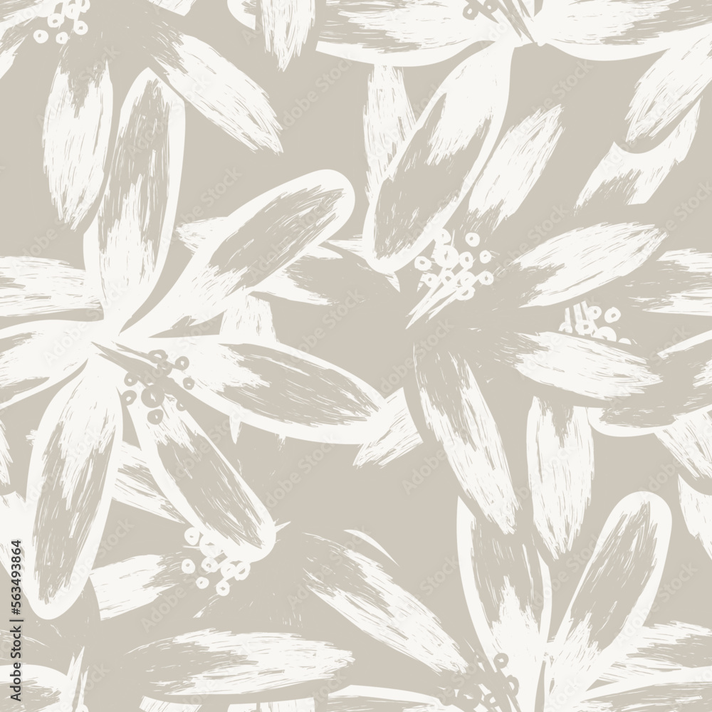 Floral Brush strokes Seamless Pattern Design Floral Brush strokes Seamless Pattern Design