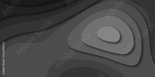 Abstract black Papercut banner concept. Paper carve black background for card poster brochure flyer design in lines black colors. Vector illustration. Cover layout template. Material design concept.