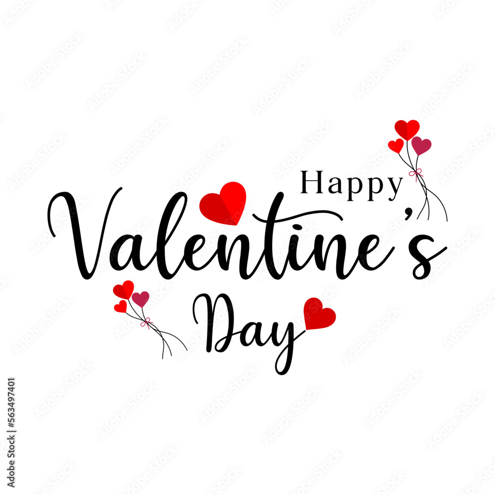 Valentines day background with heart pattern and typography of happy valentines day text . Vector illustration. Wallpaper, flyers, invitation, posters, brochure, banners ,Vector design. Handwritten ca