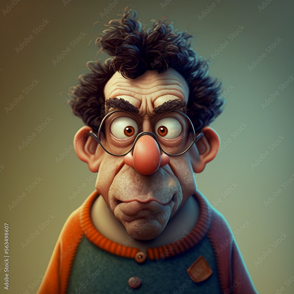 Illustrated potrait of a funny old man Illustrated potrait of a funny old man
