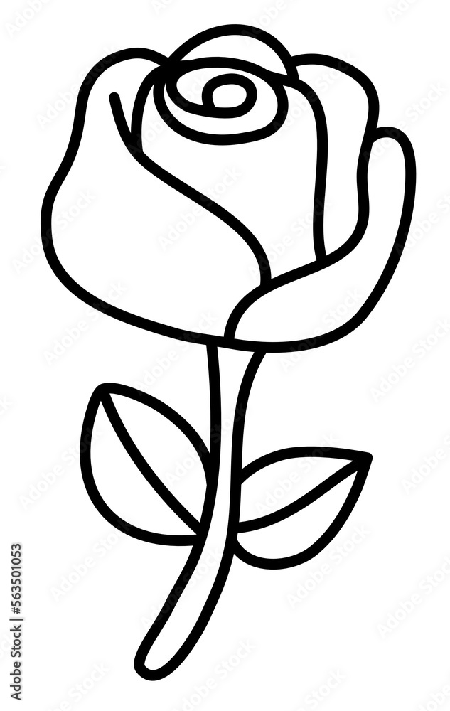 Cute kawaii rose doodle line art cartoon Stock Illustration Adobe Stock