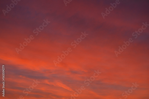 red sky at sunset. color. © samy