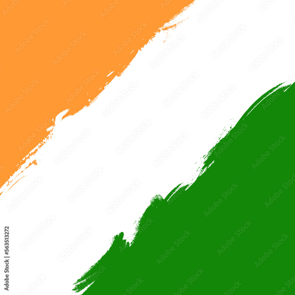 India Happy Independence Day celebration card with indian national flag brush stroke background design. Vector illustration. Vector illustration. Indian Independence Day concept background