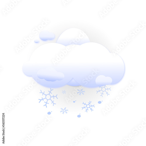 cloud and winter, Illustration vector graphic, good for weather ui or ux mobile, web, design template on your product