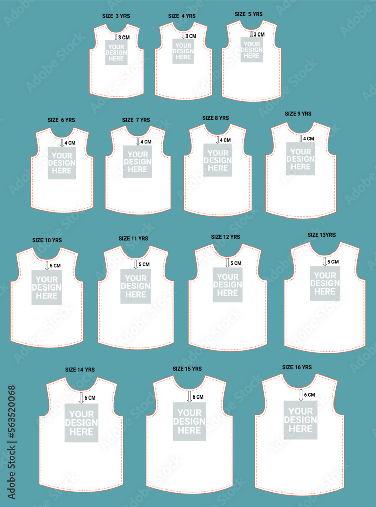Apparel sewing pattern with chest print design position measurement