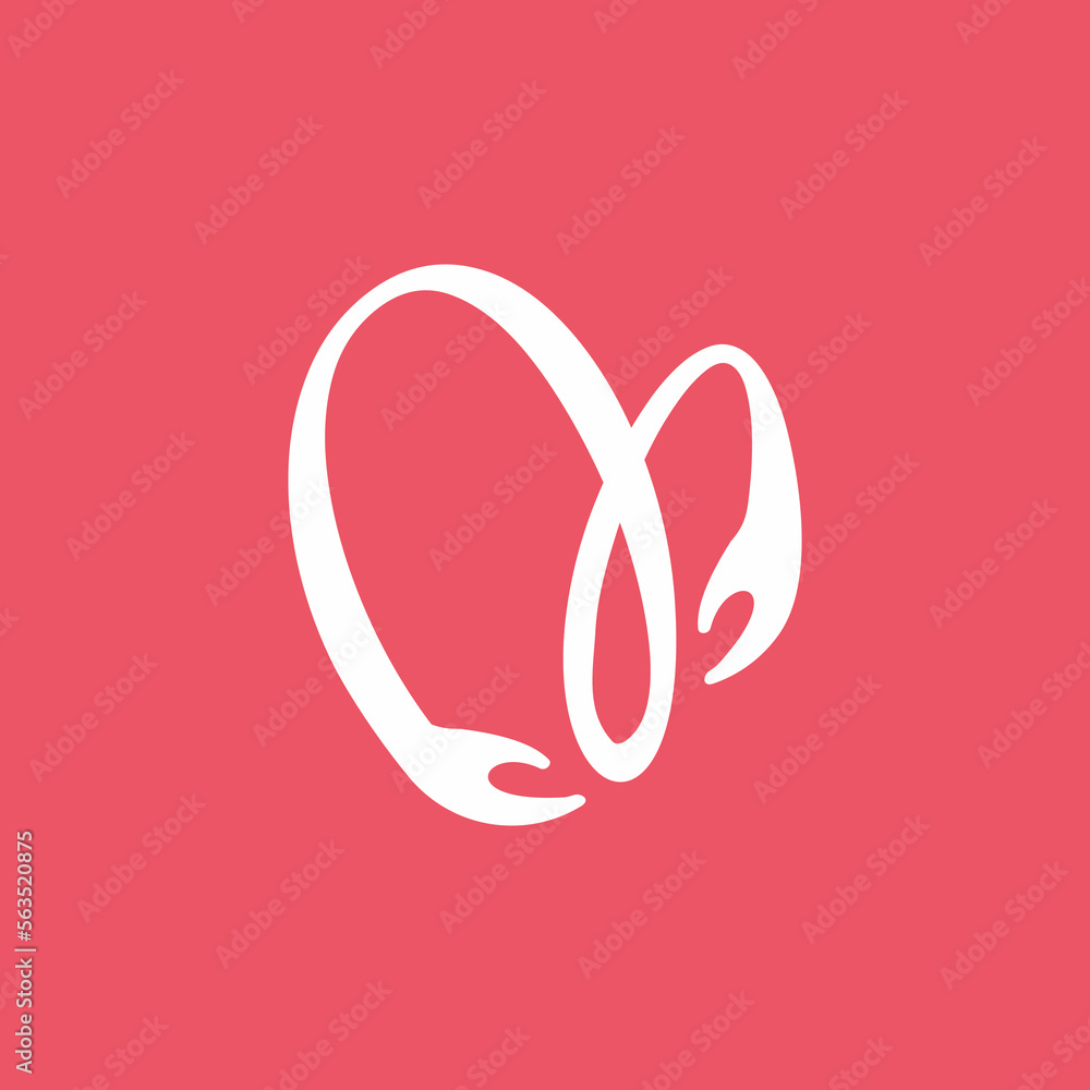 Love vector logo design with letter M and hand concept. Love vector logo design with letter M and hand concept.