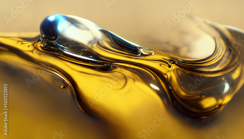 Olive or engine oil splash with waves luxury. generative ai.