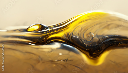 Olive or engine oil splash with waves luxury. generative ai.