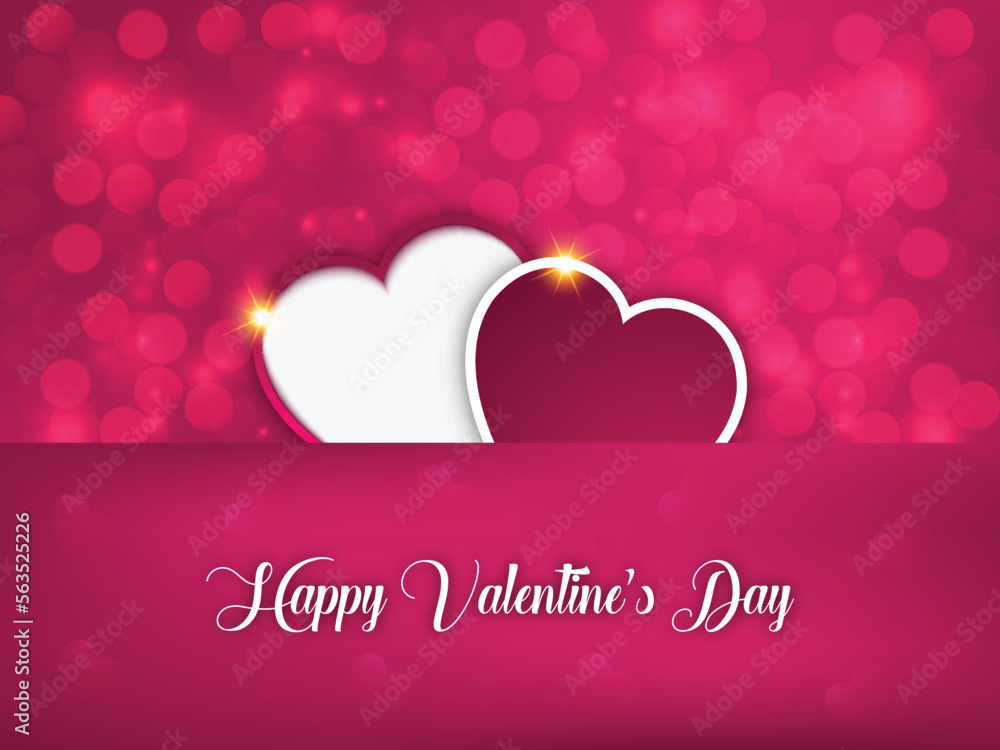 Cute background with decorative love hearts for valentine’s day.