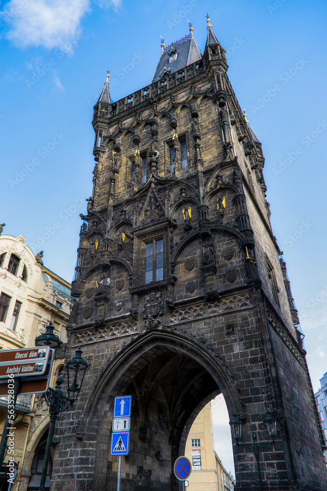 Fototapeta premium powder tower in Prague, the capital of the Czech Republic.
