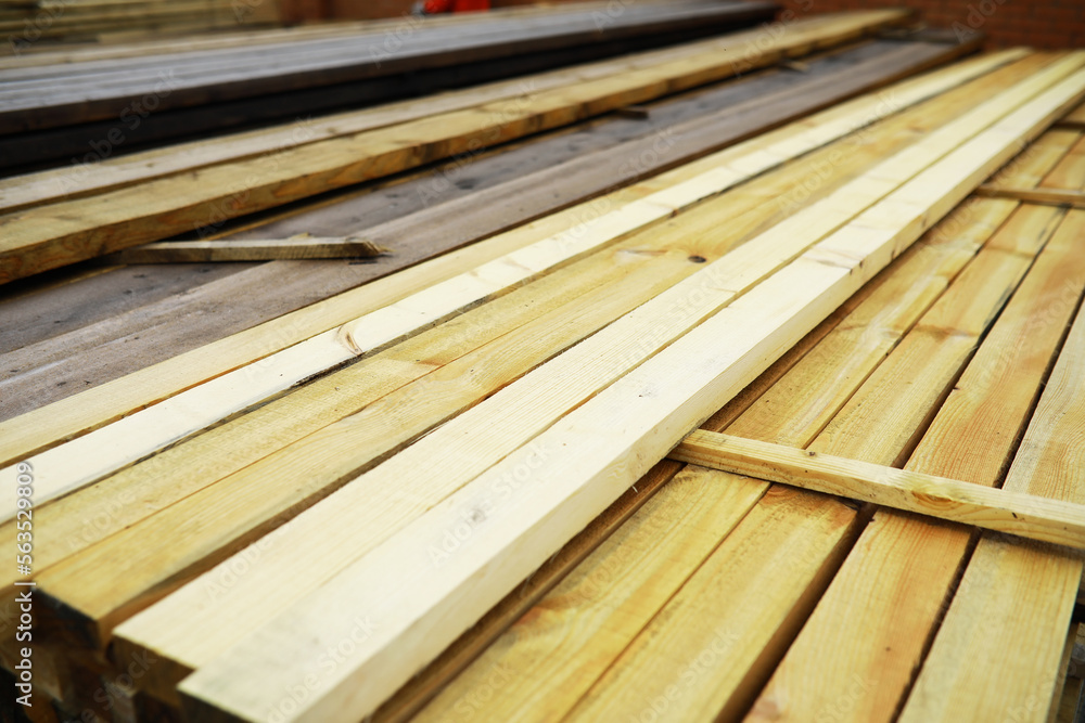 Outdoor lumber storage for the timber industry. Wood processing for both land and water transportation.