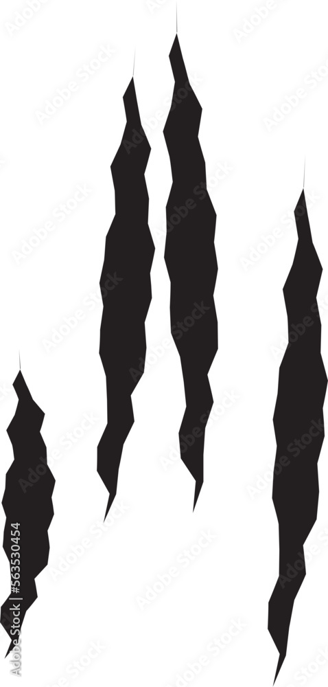 Fototapeta premium claw cat marks. Torn edge scratches. Cat scratching the wallpaper. Monster scratching the wall