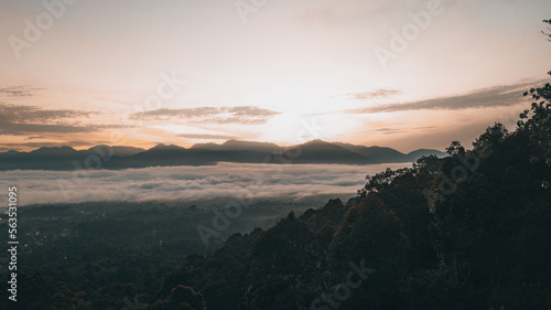 Wallpaper Mural Sea clouds during golden sunrise above the Titiwangsa range mountains in Lenggong, Perak. Torontodigital.ca