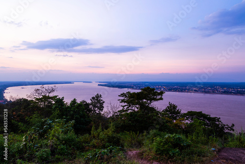 Overlooking the Mekong river from Phu salao temple.