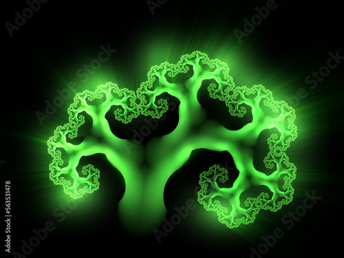 Canvas Print Abstract fractal art representing irradiated broccoli.