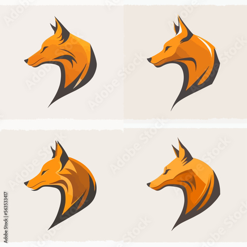 4 variants of fox vector logo