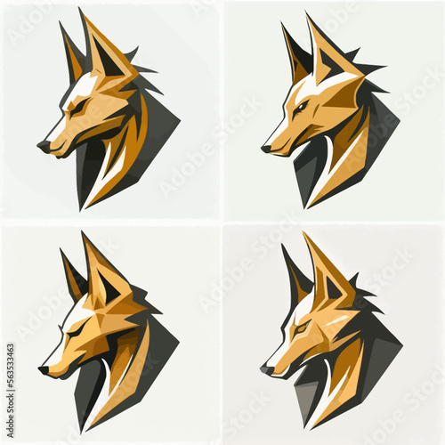 4 variants of fox vector logo
