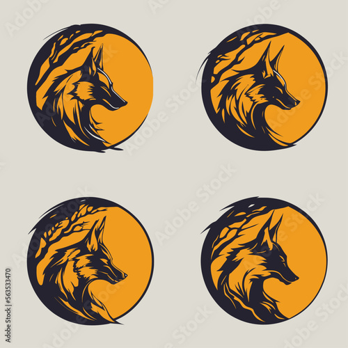 4 variants of fox vector logo