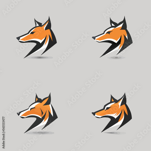 4 variants of fox vector logo