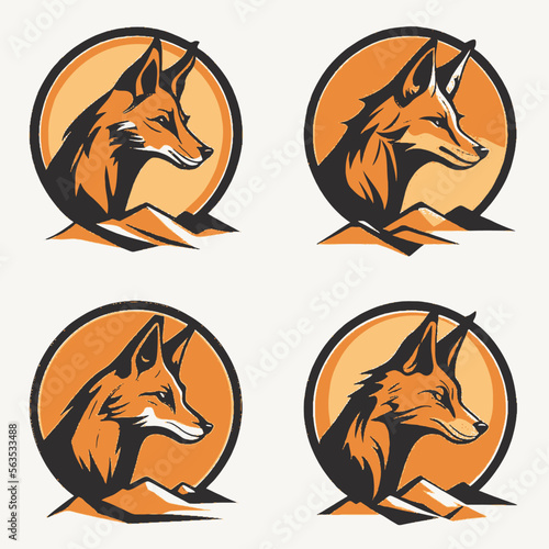 4 variants of fox vector logo