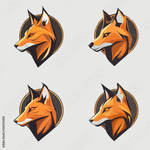 4 variants of fox vector logo