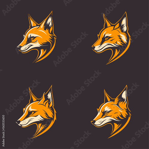 4 variants of fox vector logo