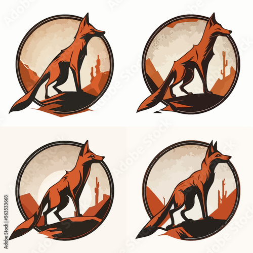 4 variants of fox vector logo