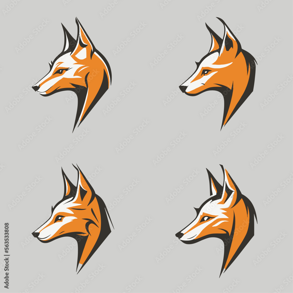 4 variants of fox vector logo 4 variants of fox vector logo