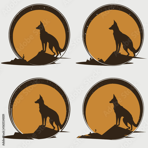 4 variants of fox vector logo