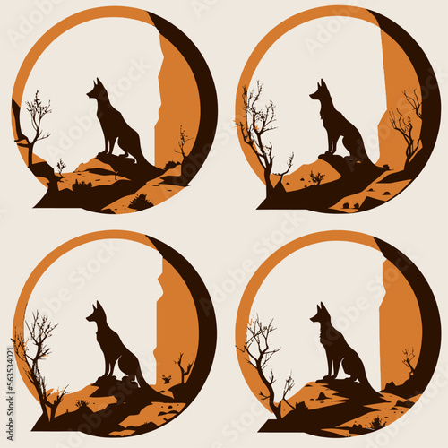 4 variants of fox vector logo