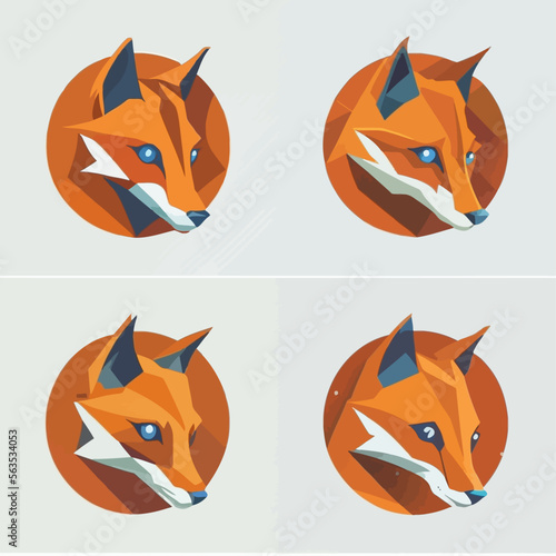 4 variants of fox vector logo