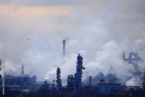 metallurgical plant landscape pollution of nature