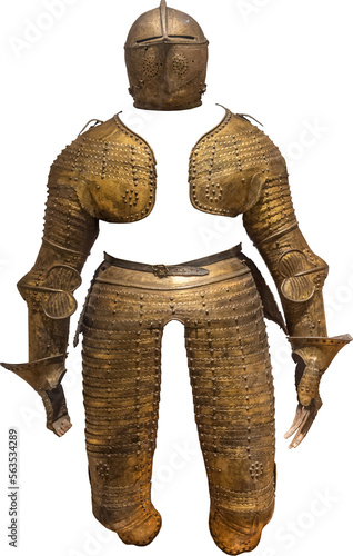 Isolated PNG cutout of a medieval knight armor on a transparent background, ideal for photobashing, matte-painting, concept art