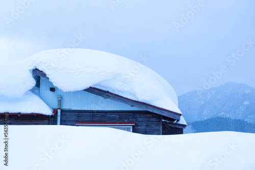 屋根に積もったたくさんの雪 鳥取県 若桜町 © 福田 浩志 - Koji Fukuta