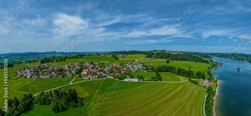 Moosbach am Rottachsee im Oberallgäu im Luftbild photo