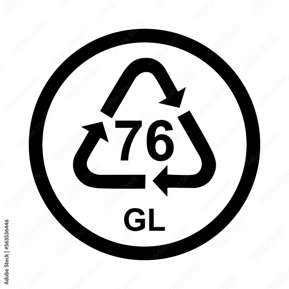 Glass symbol, ecology recycling sign isolated on white background. Package waste icon Glass symbol, ecology recycling sign isolated on white background. Package waste icon