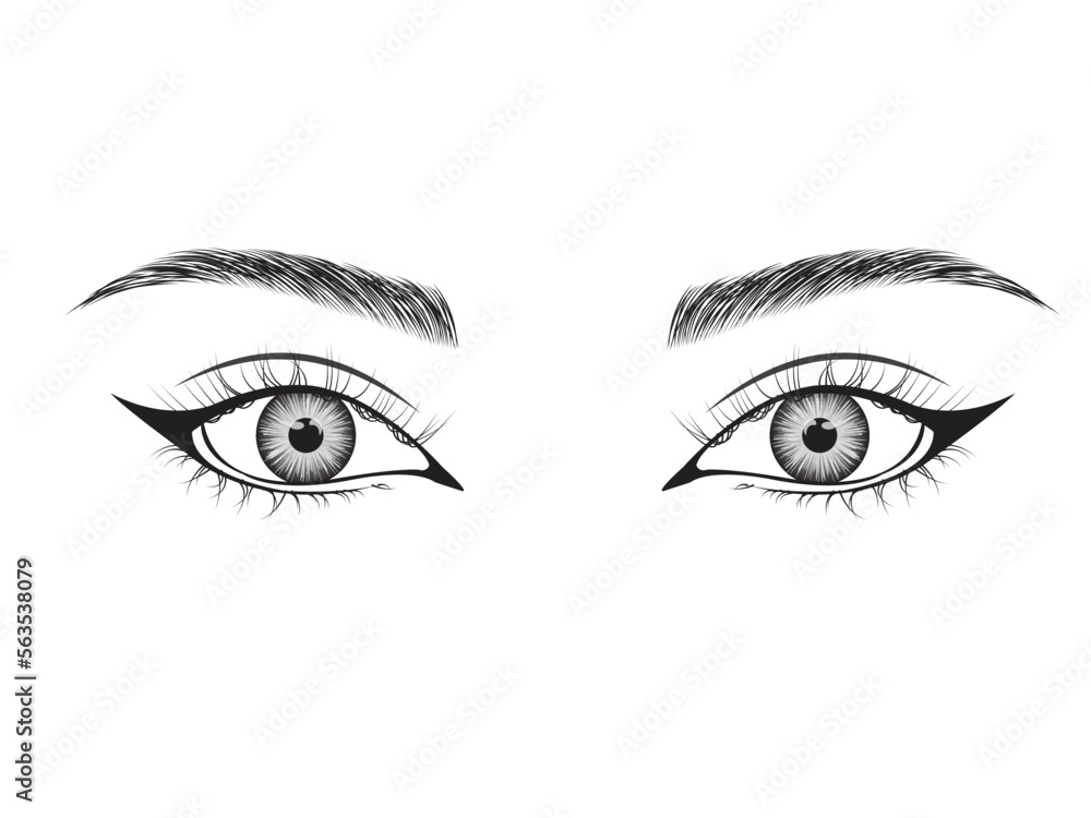 eyes illustration on white background