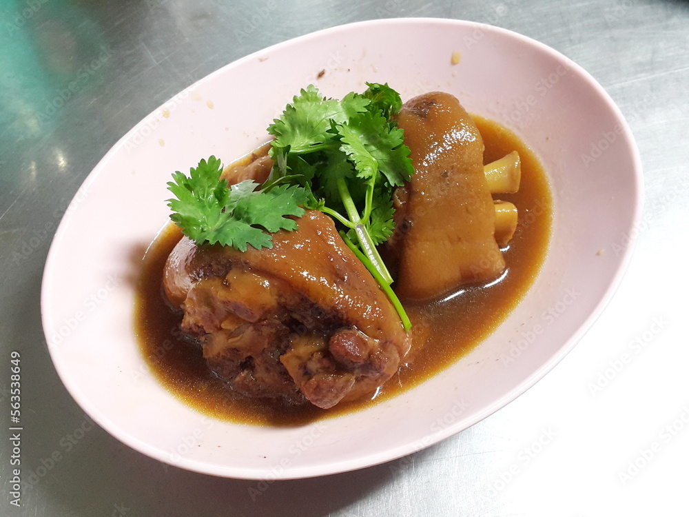 Stewed Pork Leg, Thai Food Stewed Pork Leg, Thai Food