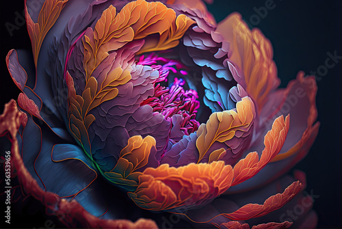 Purple lotus flower Generative AI