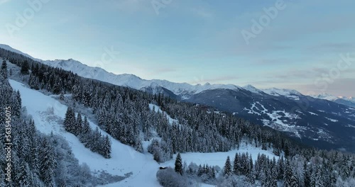 Wallpaper Mural Alps Cold Mountain Snow Tourism Sport Eco Travel Mountains Landscape Drone Aerial Flight Over French Alps Mountain Range Early Morning Inspiring Nature 4k hyper lapse.  Torontodigital.ca