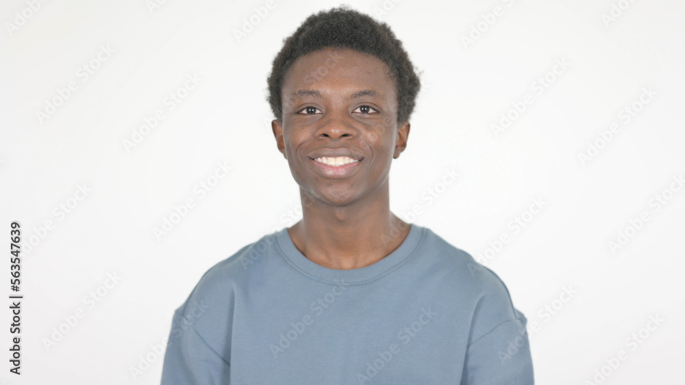 Smiling Young African Man on White Background Smiling Young African Man on White Background