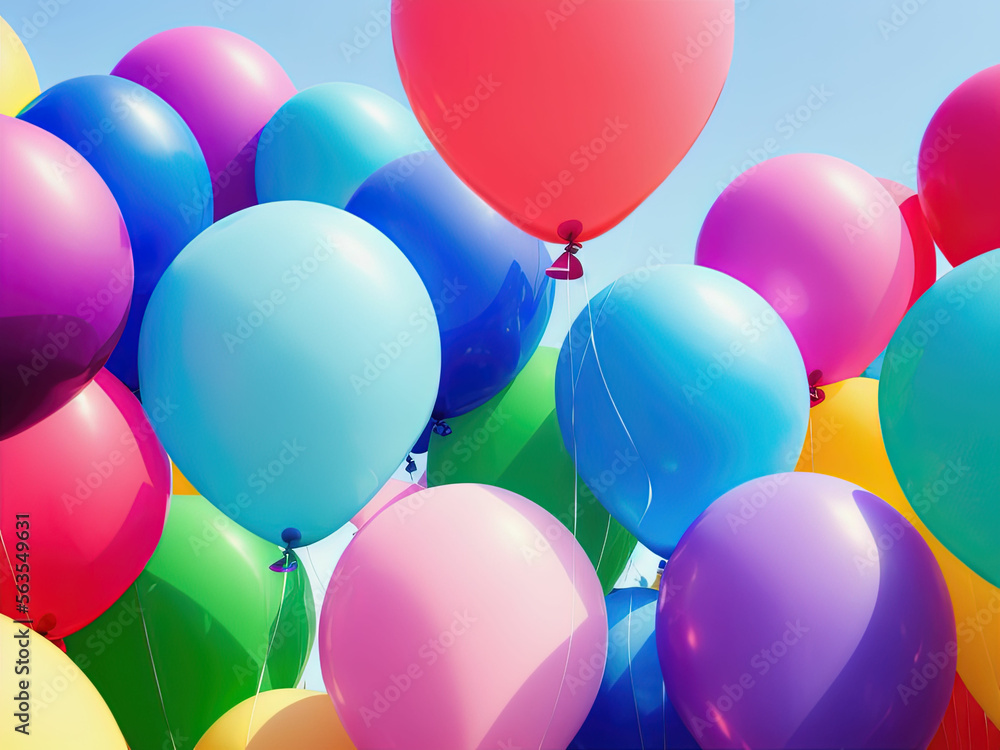 Many colorful balloons. Generative AI Many colorful balloons. Generative AI