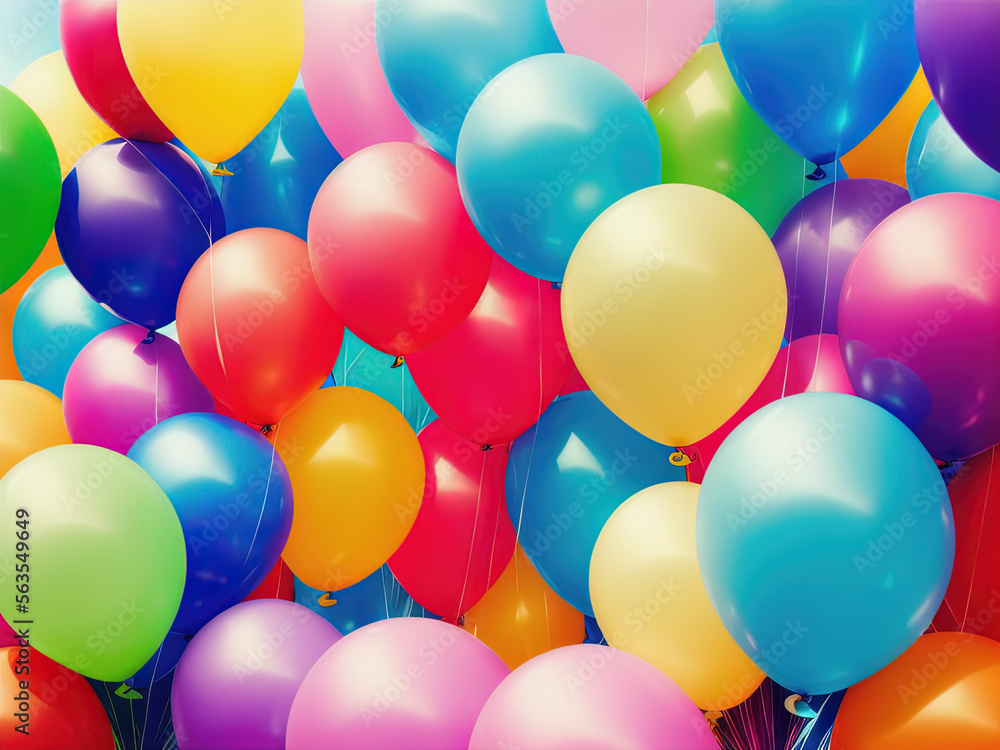 Many colorful balloons. Generative AI Many colorful balloons. Generative AI