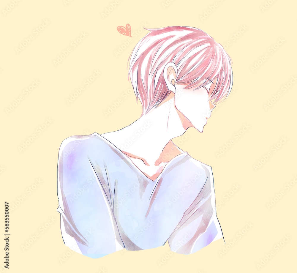 キス顔の男性 横顔 キス顔の男性 横顔