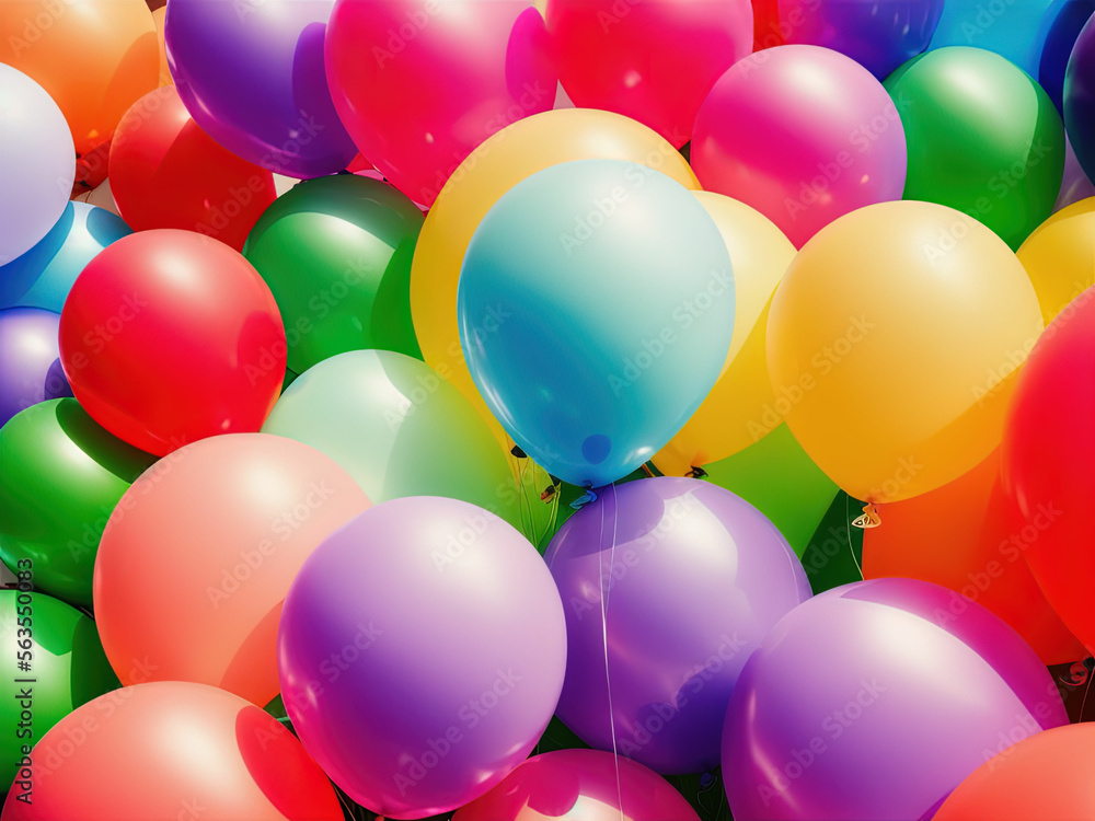 Many colorful balloons. Generative AI Many colorful balloons. Generative AI
