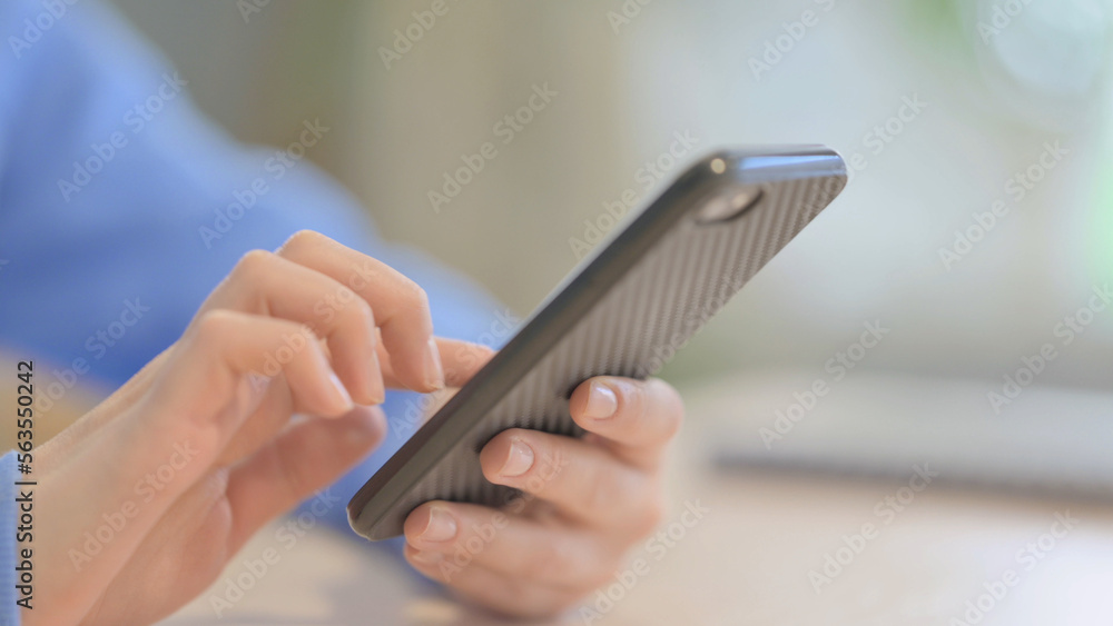 Close up of Woman Using Smartphone, Text Messaging Close up of Woman Using Smartphone, Text Messaging