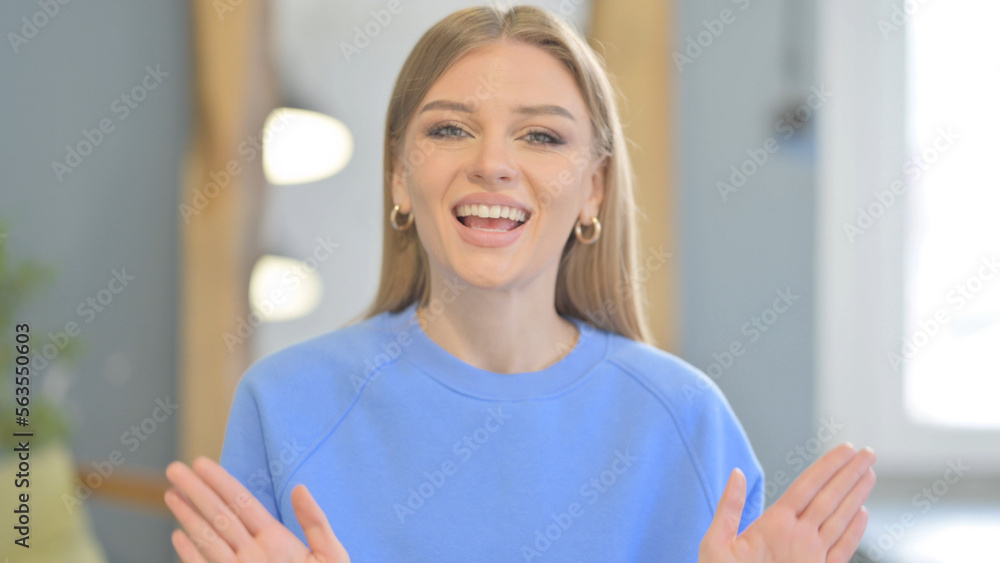Blogging Woman Talking on Online Video Call Blogging Woman Talking on Online Video Call