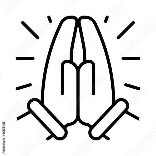 Praying Isolated Silhouette Solid Line Icon with praying, buddhism, hinduism, prayer, religion, religious Infographic Simple Vector Illustration