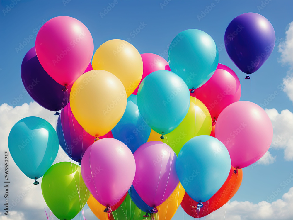 Many colorful balloons. Generative AI Many colorful balloons. Generative AI